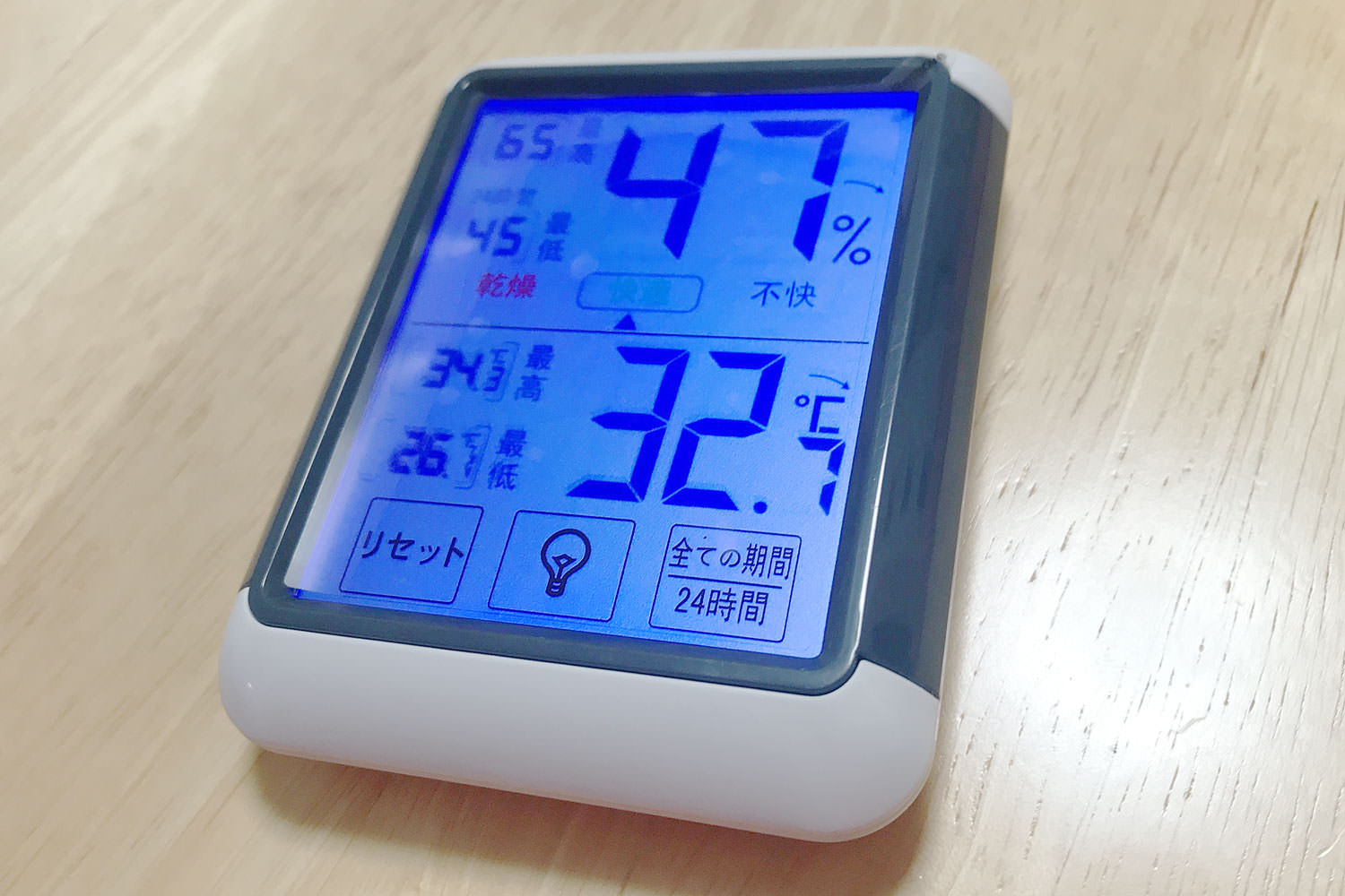 ThermoPro デジタル温湿度計」（最高最低温湿度表示・タッチスクリーン 